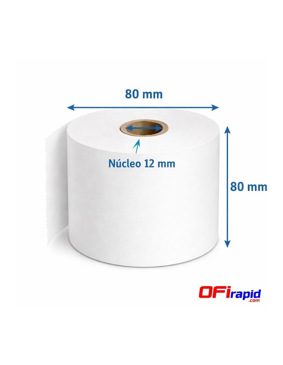 Rollo papel TPV térmico 80×80 mm