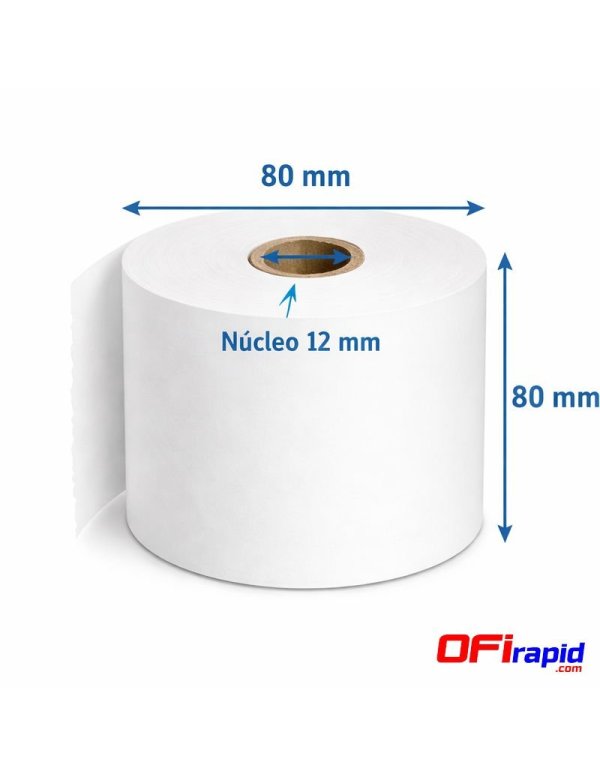 Rollo papel TPV térmico 80×80 mm
