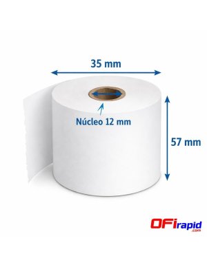 Rollo papel TPV térmico 57×35 mm 2