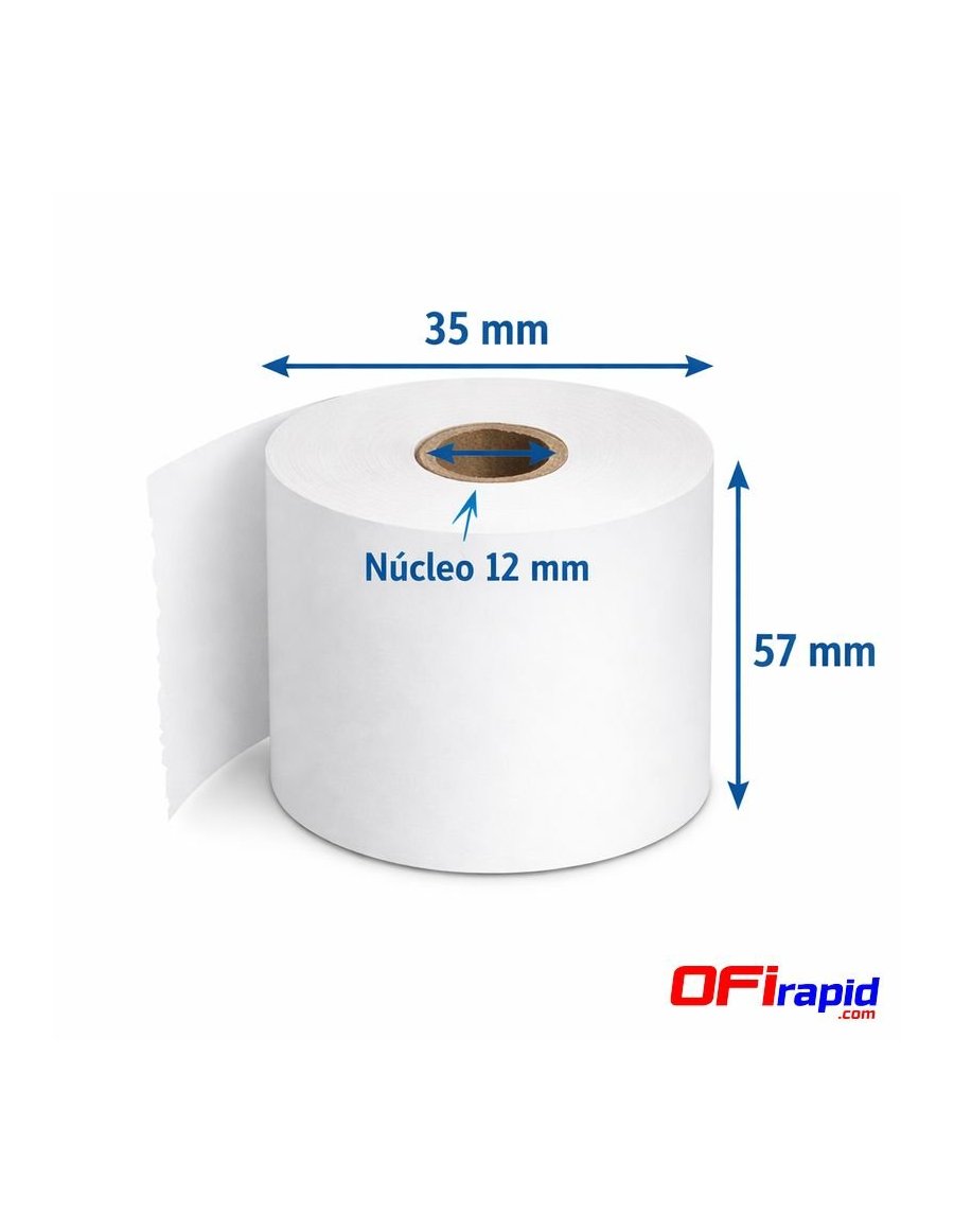 Rollo papel TPV térmico 57×35 mm