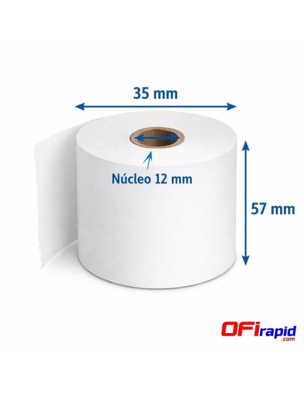 Rollo papel TPV térmico 57×35 mm