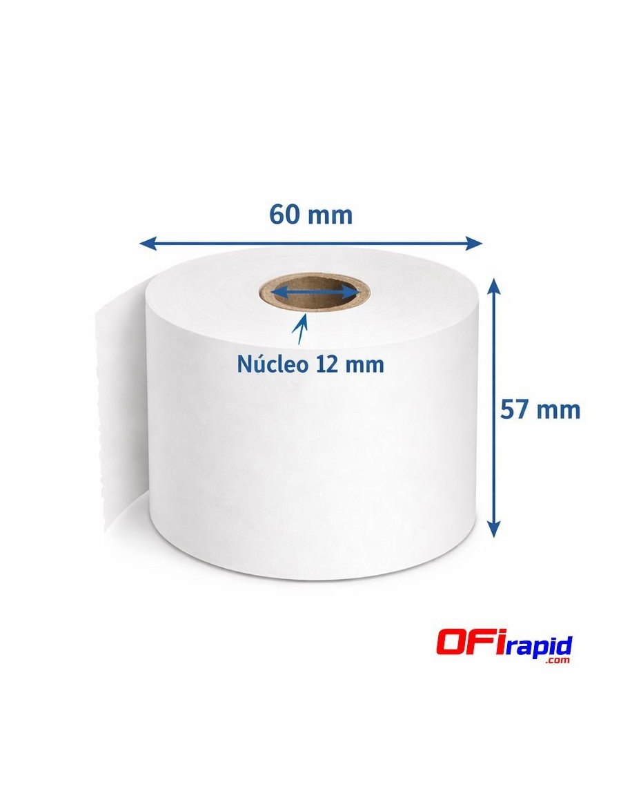 Rollo papel TPV térmico 57×60 mm