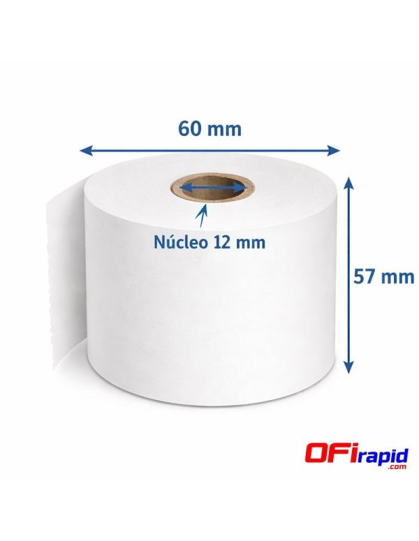 Rollo papel TPV térmico 57×60 mm