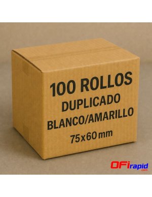 Rollo papel TPV duplicado color 75×60 mm 2