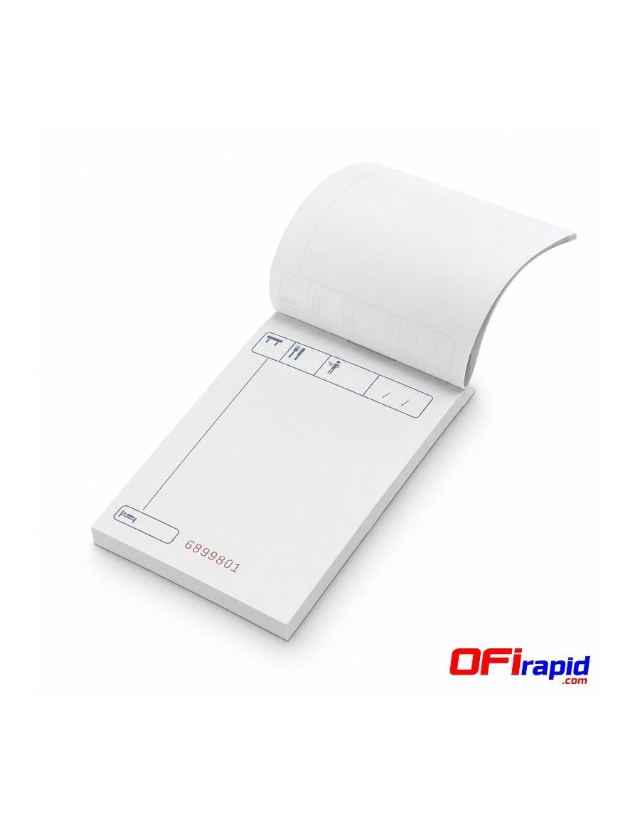 Talonario de comandas para camarero duplicado autocopiativo y numerado 10 x 15 cm